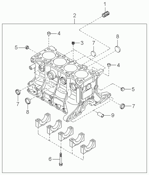 Блок цилиндров в сборе для Киа Спектра 2004-2011