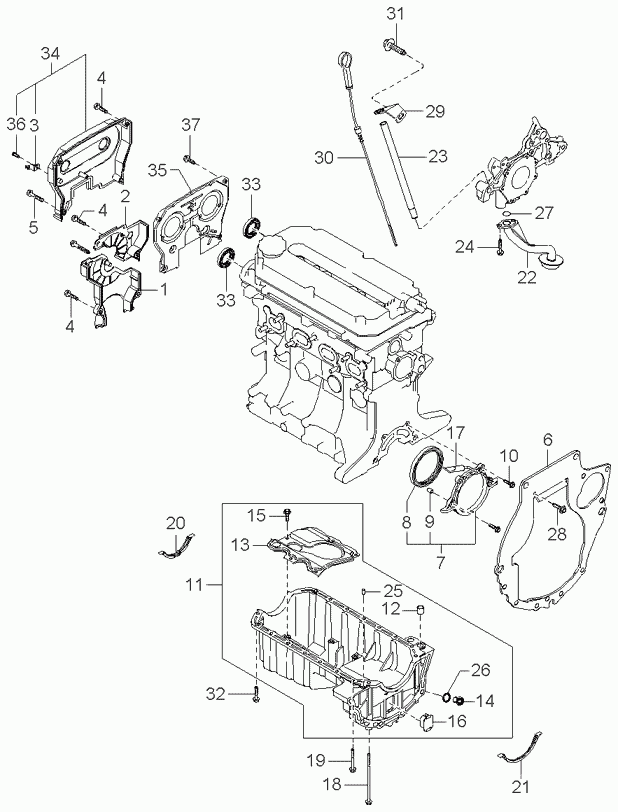 Корпус масляного фильтра для Киа Спектра 2004-2011
