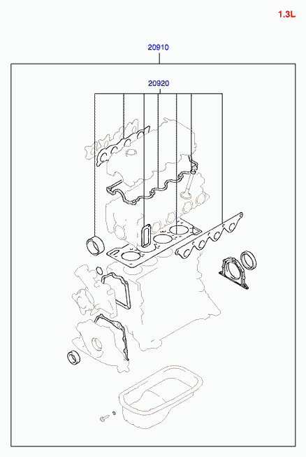 Комплект прокладок для двигателя для Хендай Гетц 2002-2005