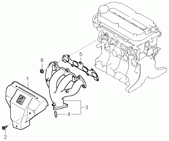 Коллектор выпускной для Киа Спектра 2004-2011