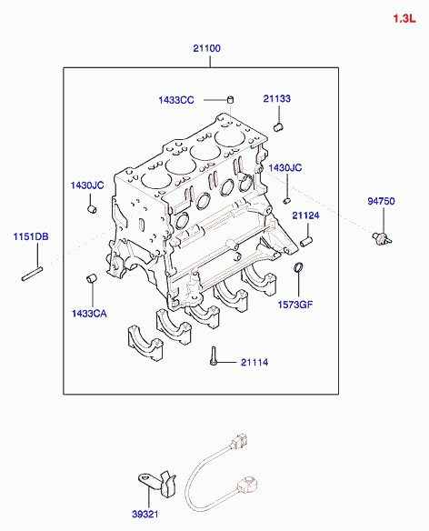 Блок цилиндров в сборе для Хендай Гетц 2002-2005