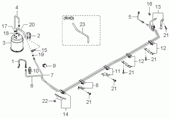 Адсорбер топливный для Киа Спектра 2004-2011