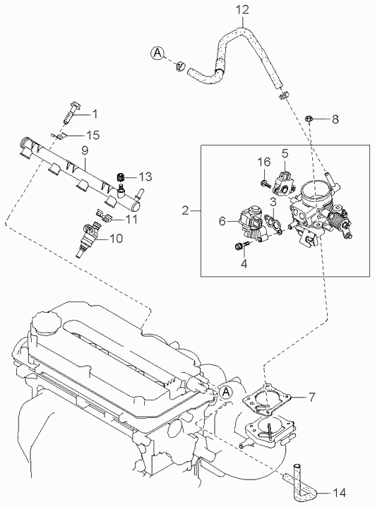 Дроссельная заслонка для Киа Спектра 2004-2011