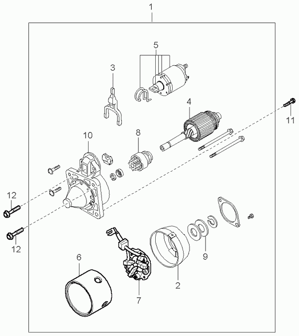 Стартер в сборе для Киа Спектра 2004-2011