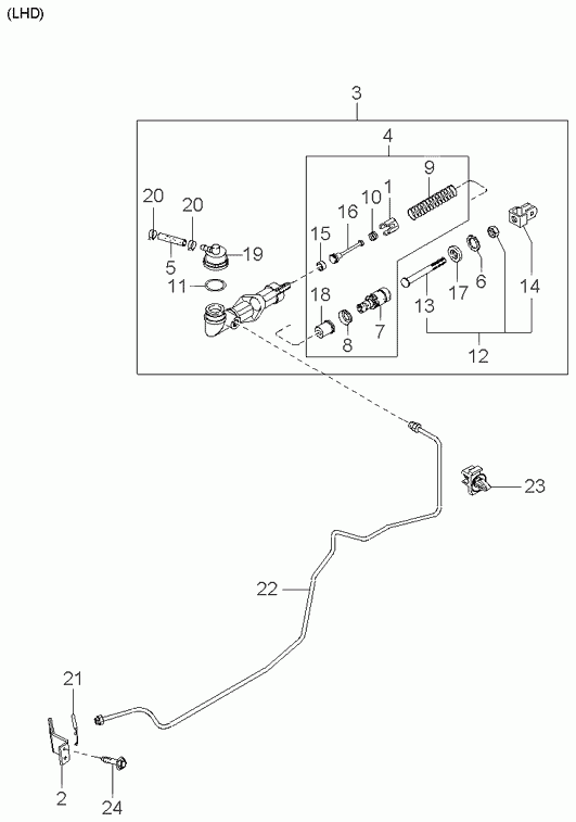 Цилиндр гидропривода сцепления для Киа Спектра 2004-2011