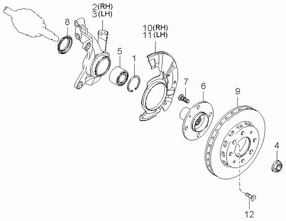 Диск тормозной передний для Киа Спектра 2004-2011