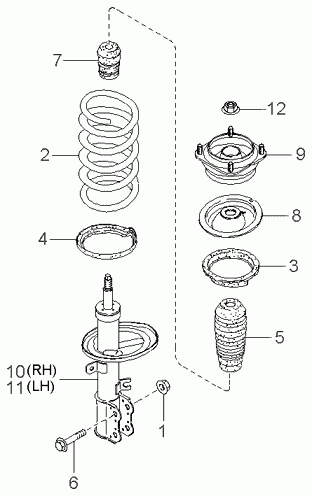 Пружина передняя для Киа Спектра 2004-2011