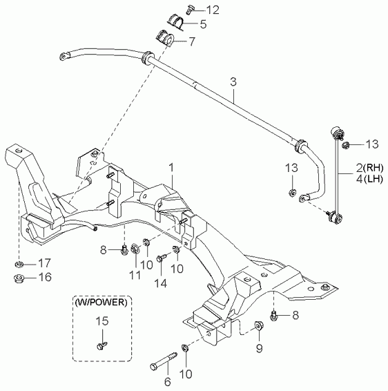 Стабилизатор передний для Киа Спектра 2004-2011