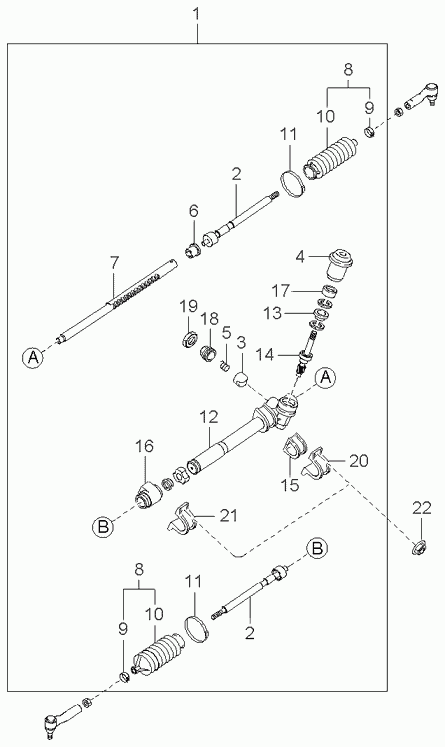 Рулевая рейка для Киа Спектра 2004-2011