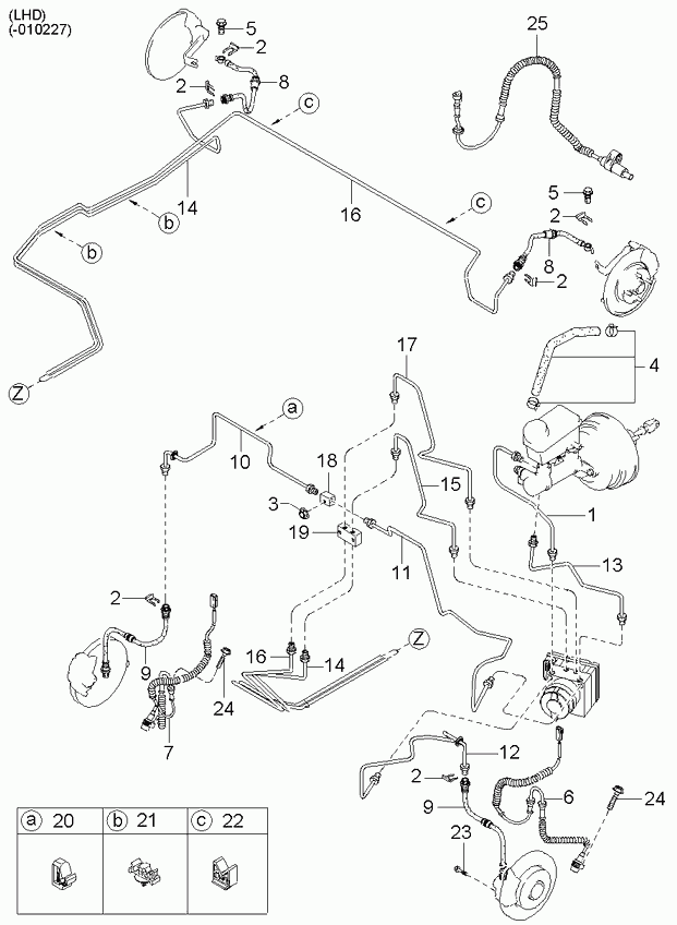 Датчик АБС передний левый для Киа Спектра 2004-2011