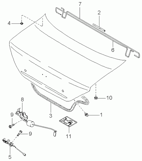 Замок багажника для Киа Спектра 2004-2011
