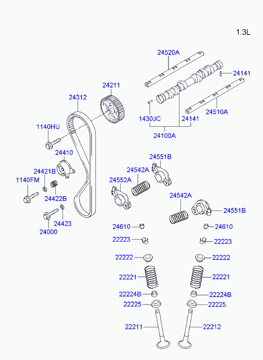 Распредвал для Хендай Гетц 2002-2005