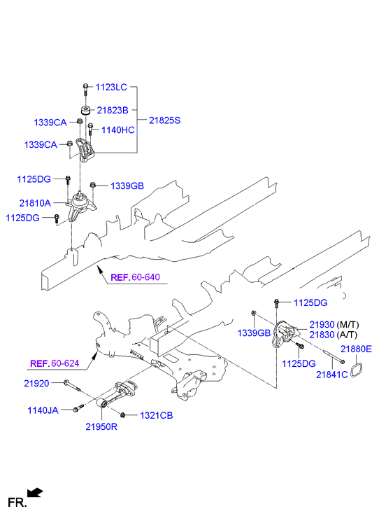Подушка двигателя левая для Хендай ix35 2013-2015