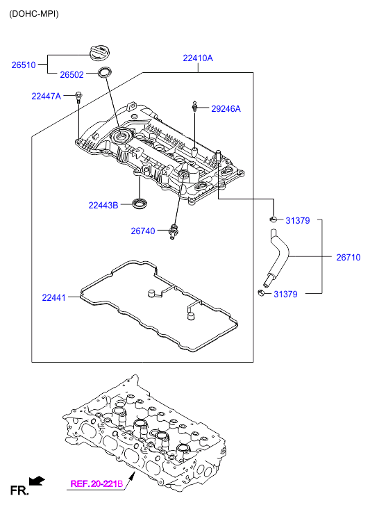 Клапанная крышка для Хендай ix35 2013-2015