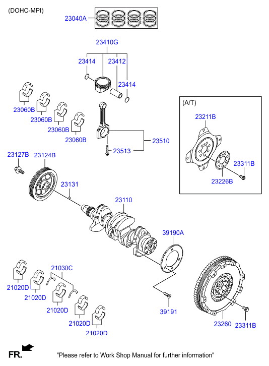 Вкладыши шатунные для Хендай ix35 2013-2015