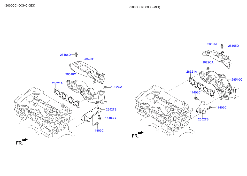 Коллектор выпускной для Хендай ix35 2013-2015