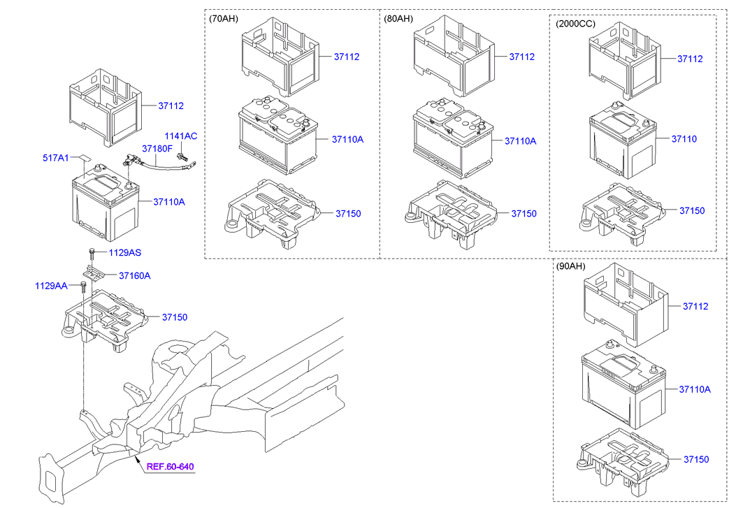 Аккумулятор для Хендай ix35 2013-2015