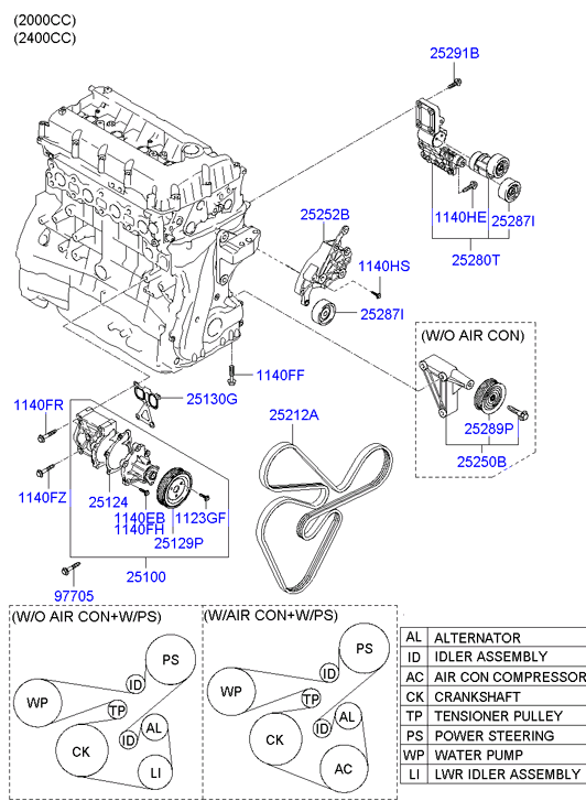 Шкив помпы для Хендай Соната 2001-2012