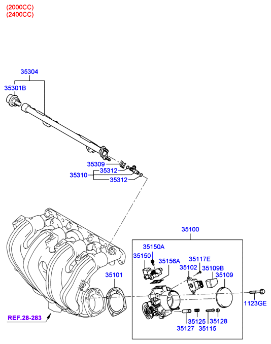 Топливная форсунка для Хендай Соната 2001-2012