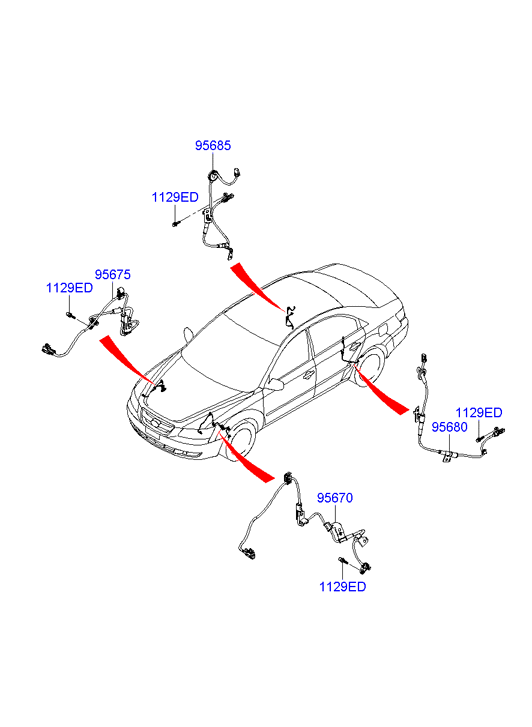 Датчик АБС передний правый для Хендай Соната 2001-2012