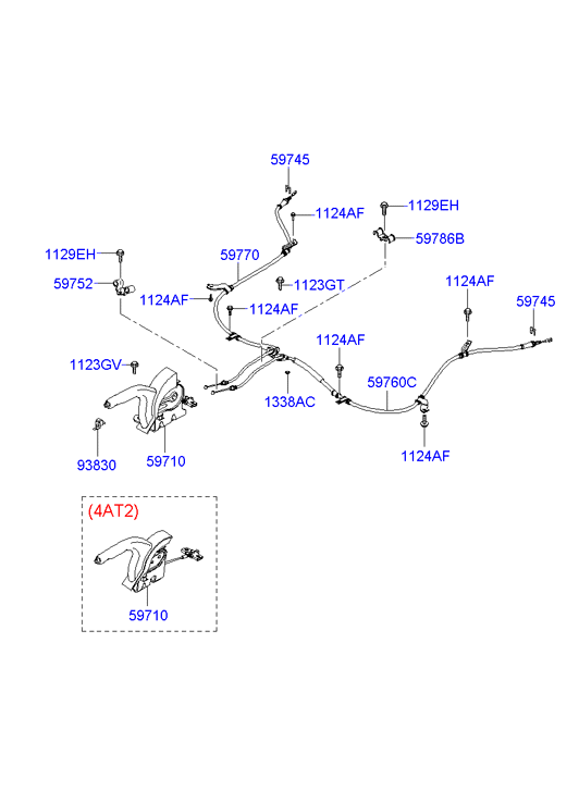 Трос левый стояночного, ручного тормоза для Хендай Соната 2001-2012
