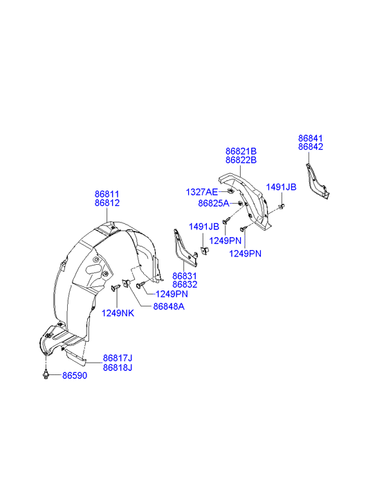 Подкрылок передний правый для Хендай Соната 2001-2012