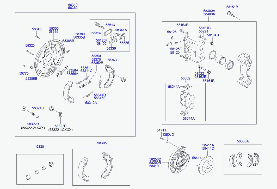 Колодки тормозные задние для Хендай Гетц 2002-2005