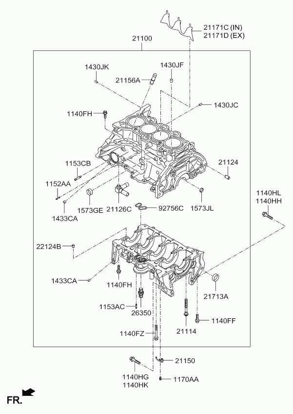 Блок цилиндров в сборе для Киа Спортейдж 2016-2018