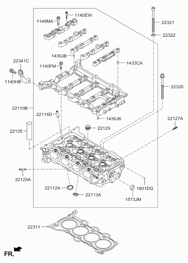 Головка блока цилиндров в сборе для Киа Спортейдж 2016-2018