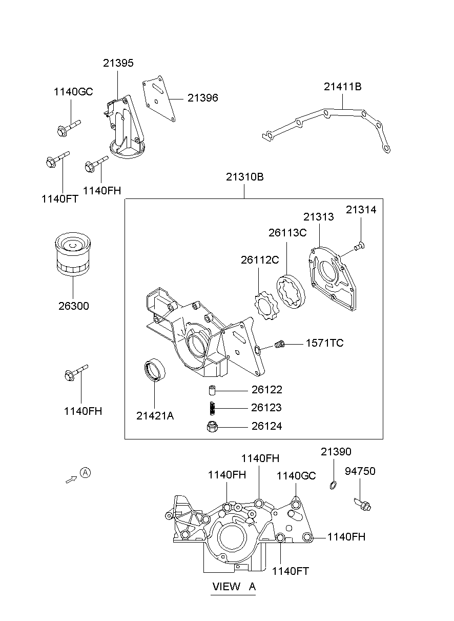 Корпус масляного фильтра для Хендай Экус 1999-2009