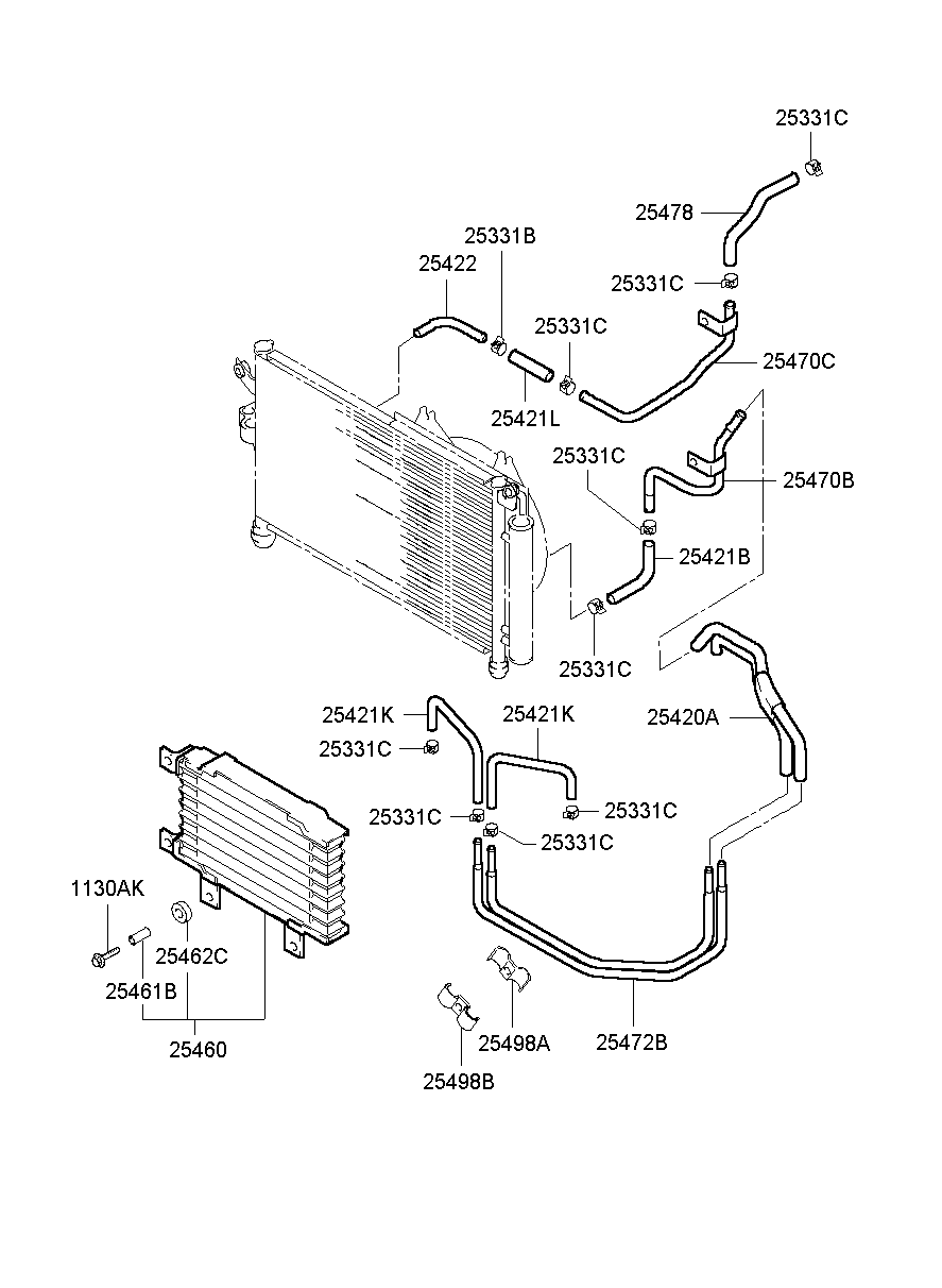 Радиатор масляный для Хендай Экус 1999-2009