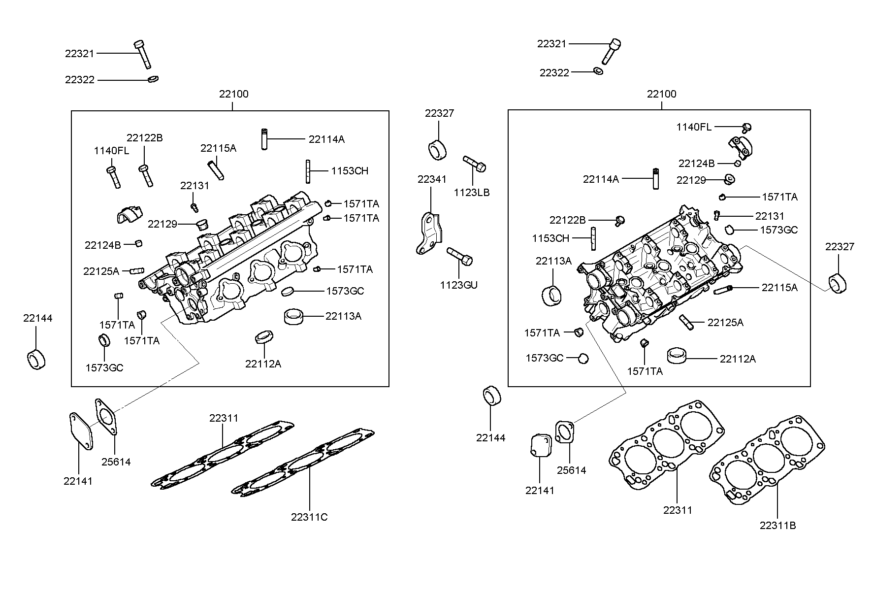 Головка блока цилиндров в сборе для Хендай Экус 1999-2009