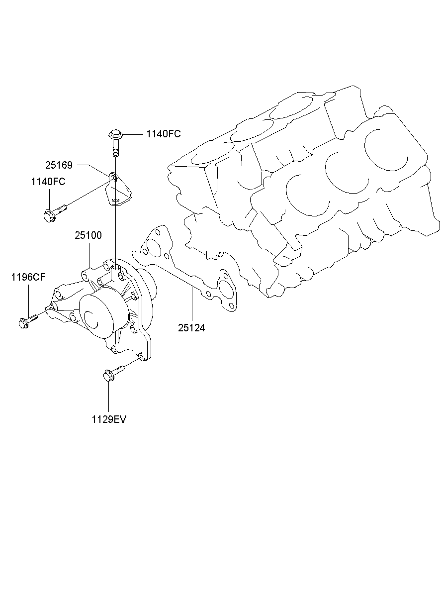 Помпа водяная для Хендай Экус 1999-2009