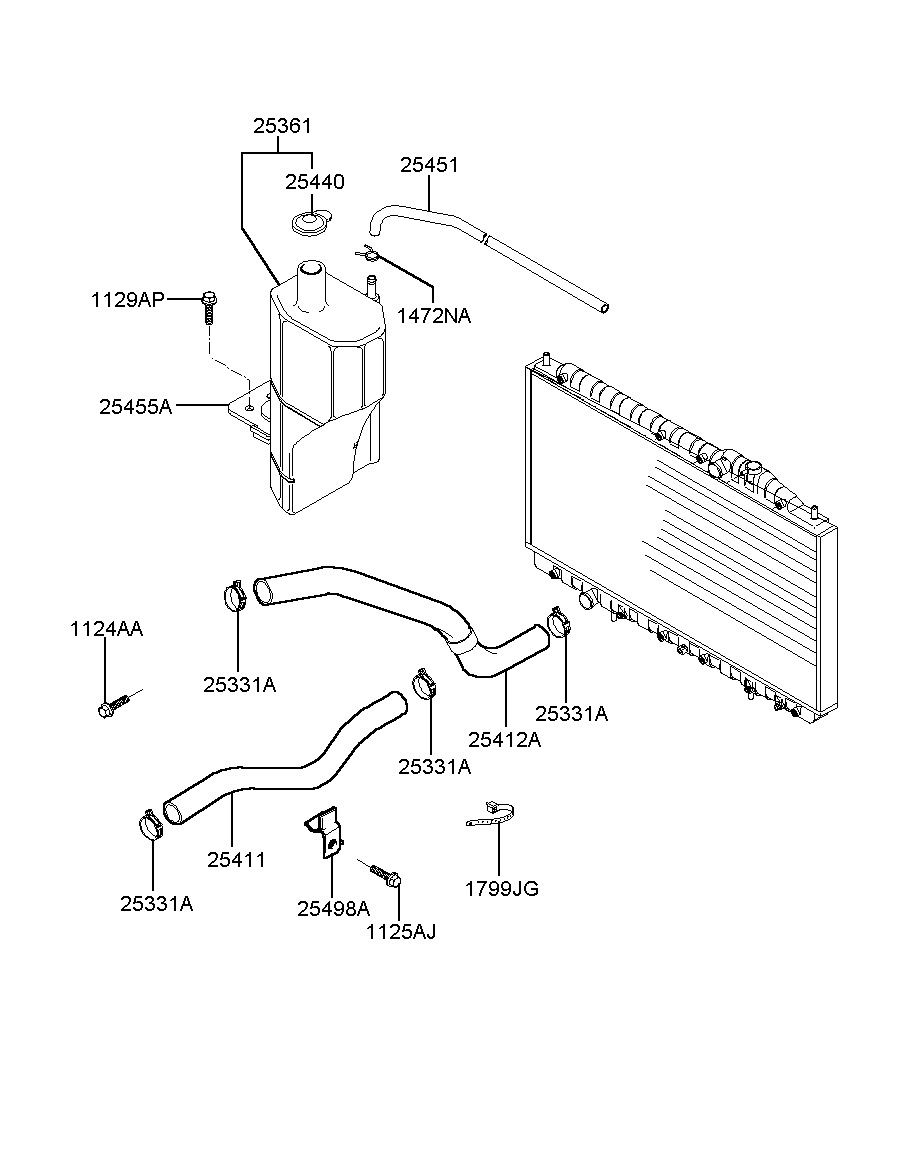 Бачок расширительный для Хендай Экус 1999-2009