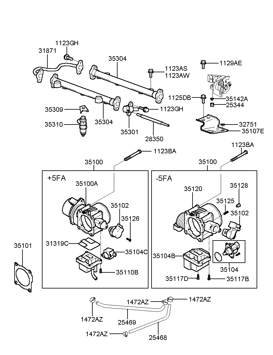 Дроссельная заслонка для Хендай Экус 1999-2009