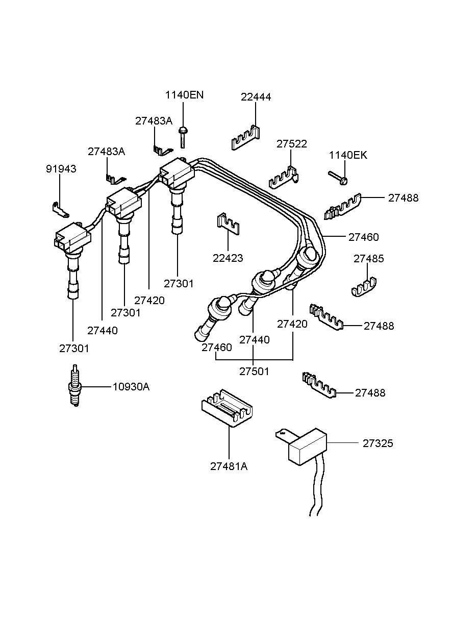 Катушка зажигания для Хендай Экус 1999-2009
