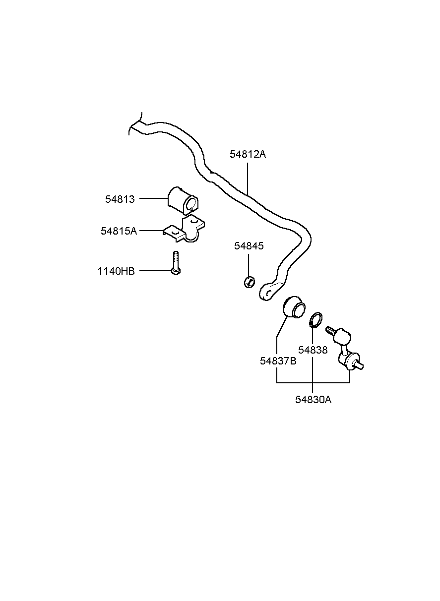 Стабилизатор передний для Хендай Экус 1999-2009