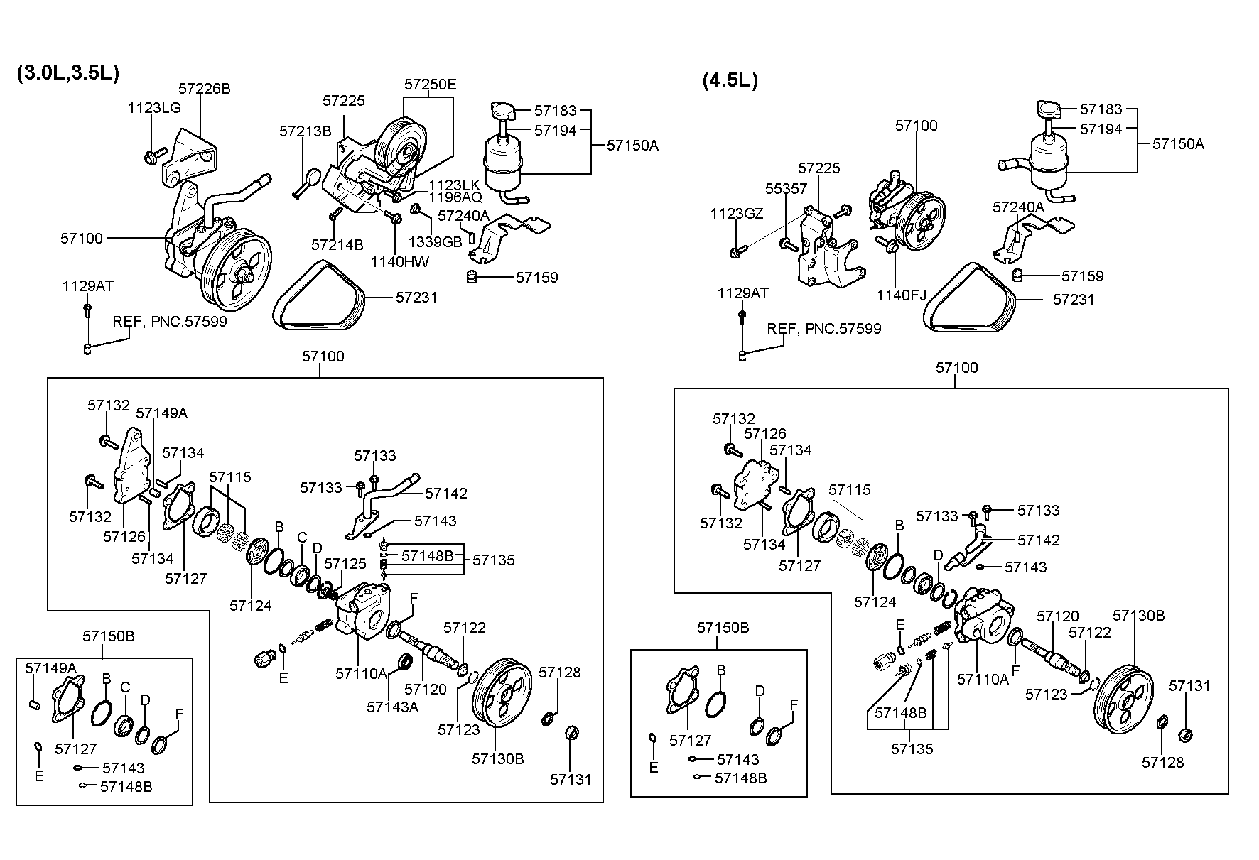 Насос ГУР для Хендай Экус 1999-2009