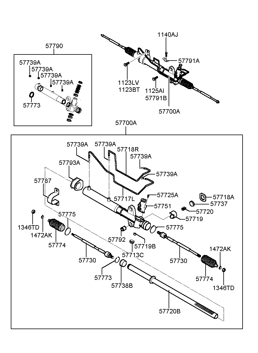 Рулевая рейка для Хендай Экус 1999-2009