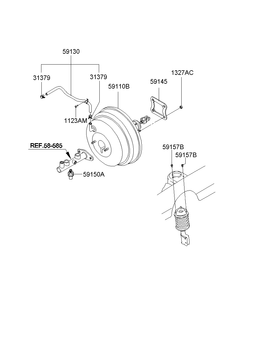 Главный тормозной цилиндр с бачком для Хендай Экус 1999-2009