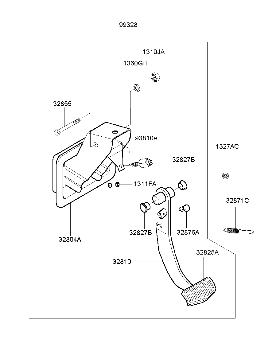 Трос левый стояночного, ручного тормоза для Хендай Экус 1999-2009