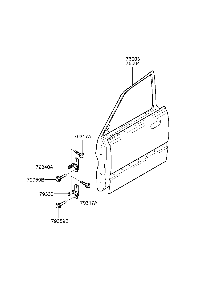 Петля двери передняя правая для Хендай Экус 1999-2009