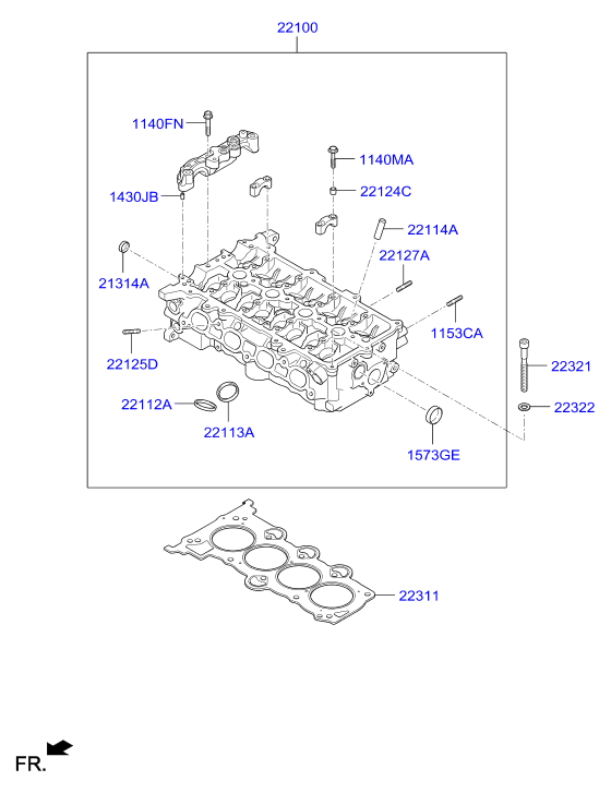 Головка блока цилиндров в сборе для Хендай Крета 2016-2018