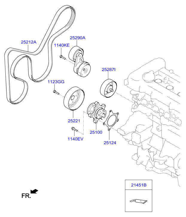 Шкив помпы для Хендай Крета 2016-2018