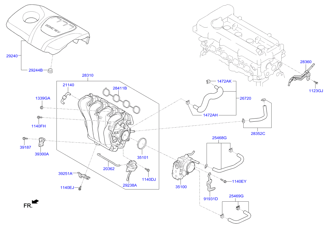 Датчик расхода воздуха для Хендай Крета 2016-2018