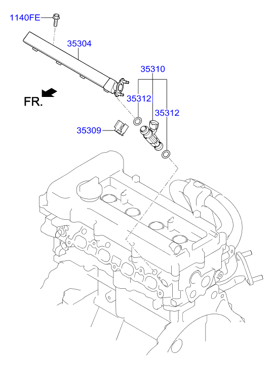 Топливная рампа для Хендай Крета 2016-2018