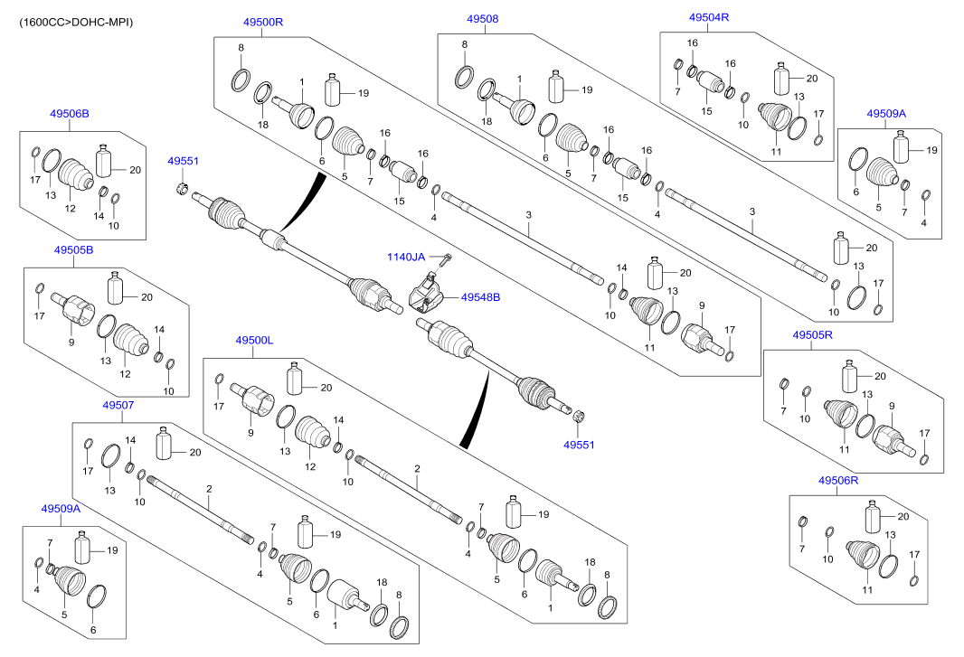Шрус наружний передний левый для Хендай Крета 2016-2018