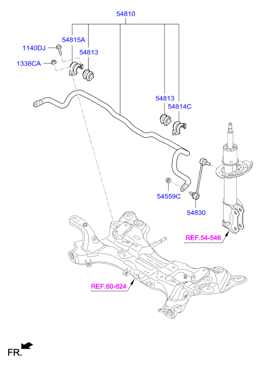 Стабилизатор передний для Хендай Крета 2016-2018