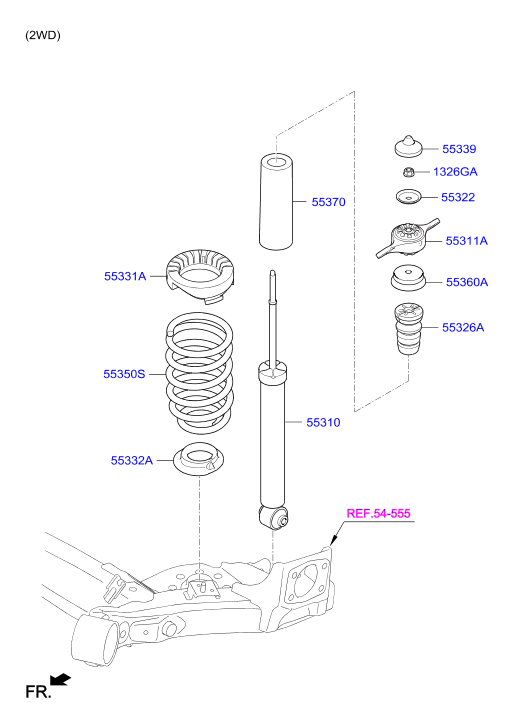 Амортизатор задний для Хендай Крета 2016-2018