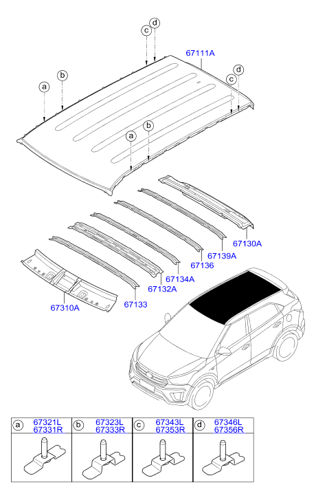 Крыша для Хендай Крета 2016-2018
